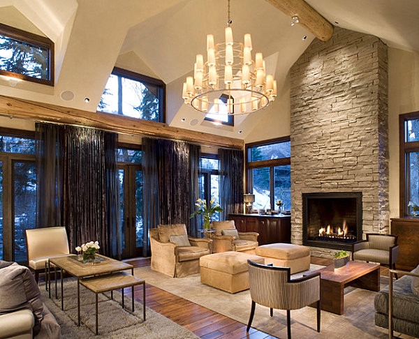 Modern Rustic Living Room
 Stone Fireplaces Add Warmth and Style to the Modern Home