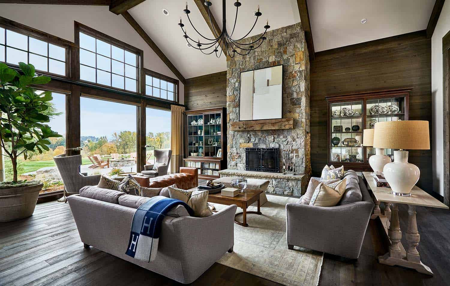 Modern Rustic Living Room
 Contemporary rustic farmhouse with stunning living spaces