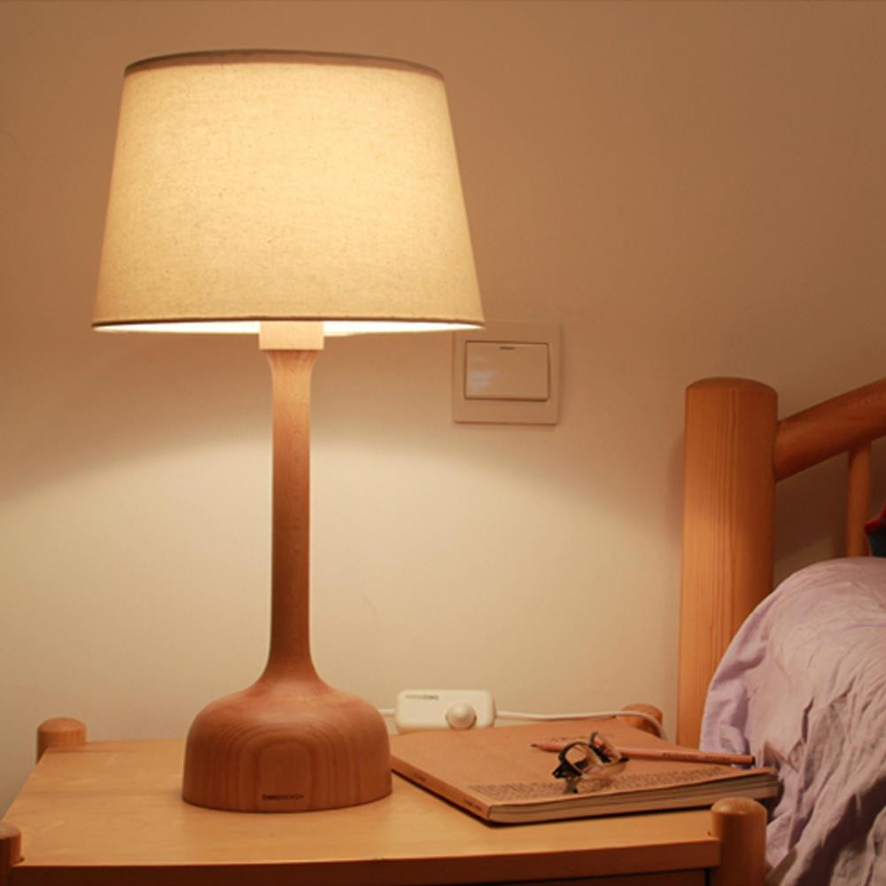 Modern Table Lamp For Bedroom
 Modern Brief DIY 20" Black Walnut E14 Bedroom Room Light