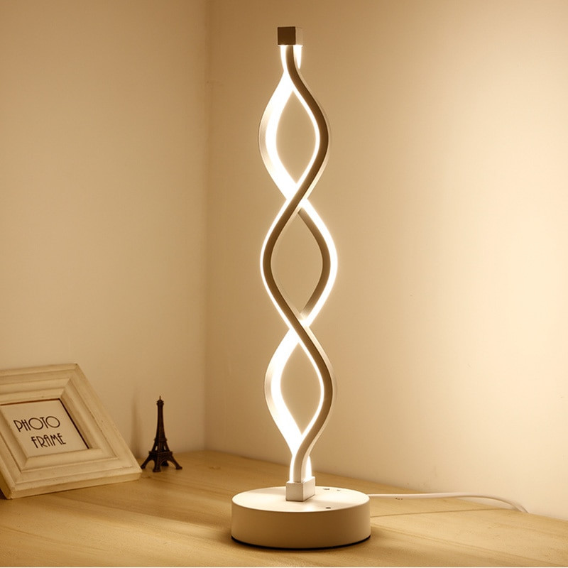 Modern Table Lamp For Bedroom
 Creative Design Spiral Modern Table Light Acrylic Table