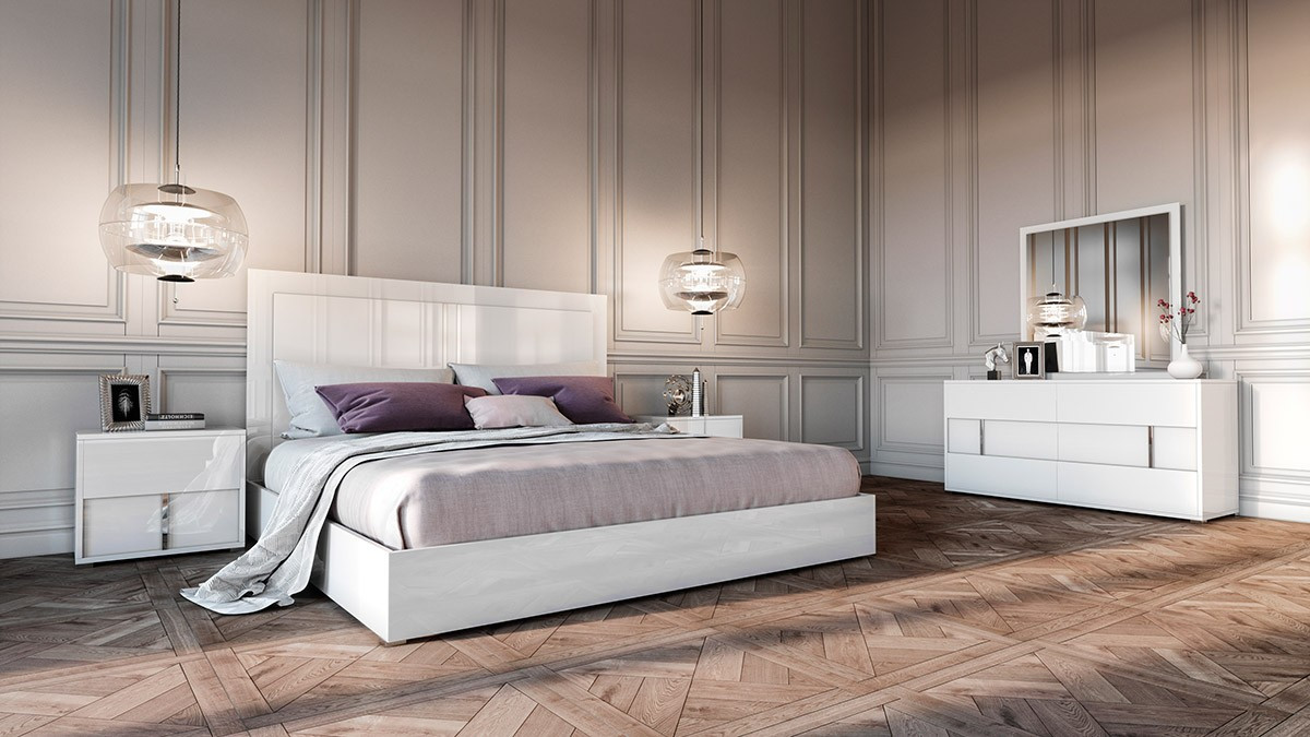 Modern White Bedroom Set
 Modrest Nicla Italian Modern White Bedroom Set