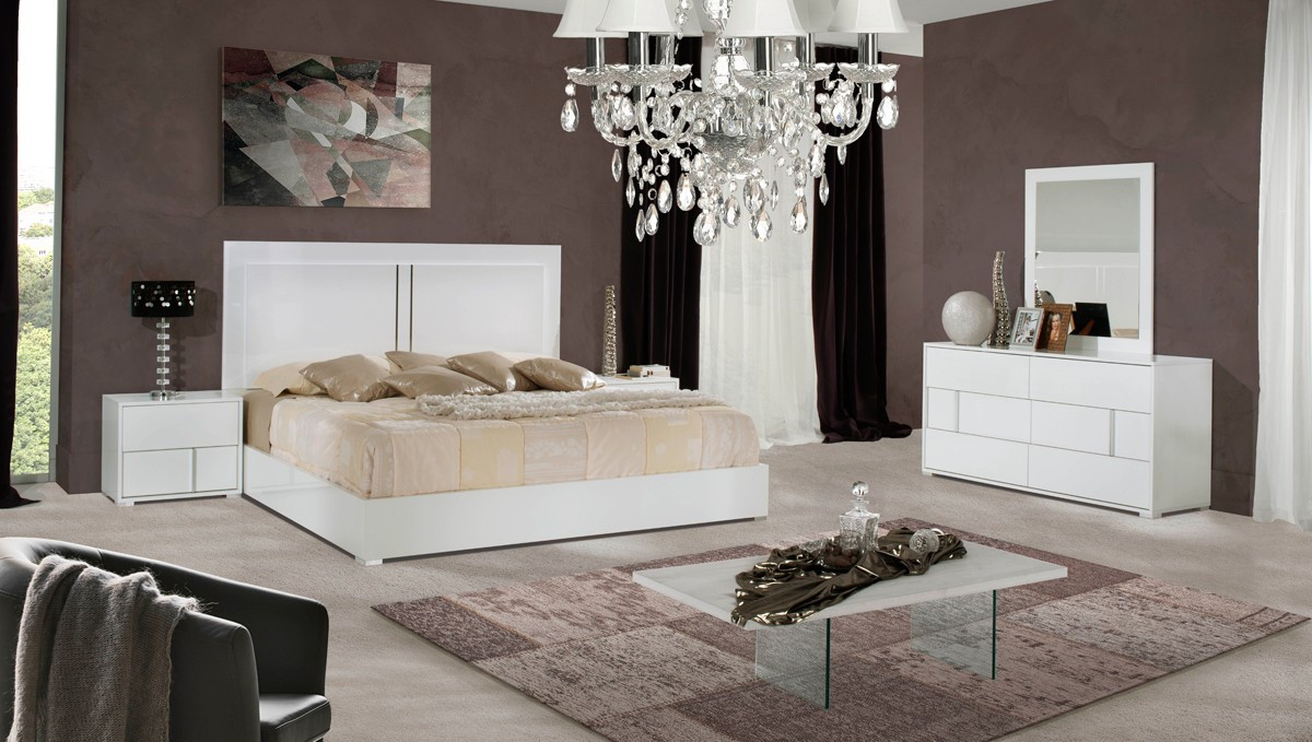 Modern White Bedroom Set
 Modrest Nicla Italian Modern White Bedroom Set