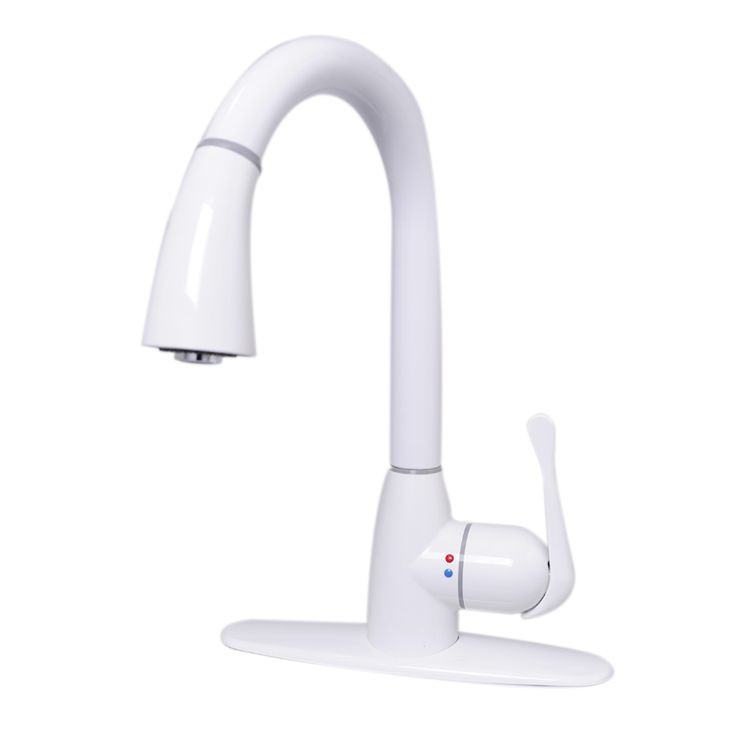Moen White Kitchen Faucets
 Andromeda White Handle Pull Down Kitchen Faucet Lowes Moen