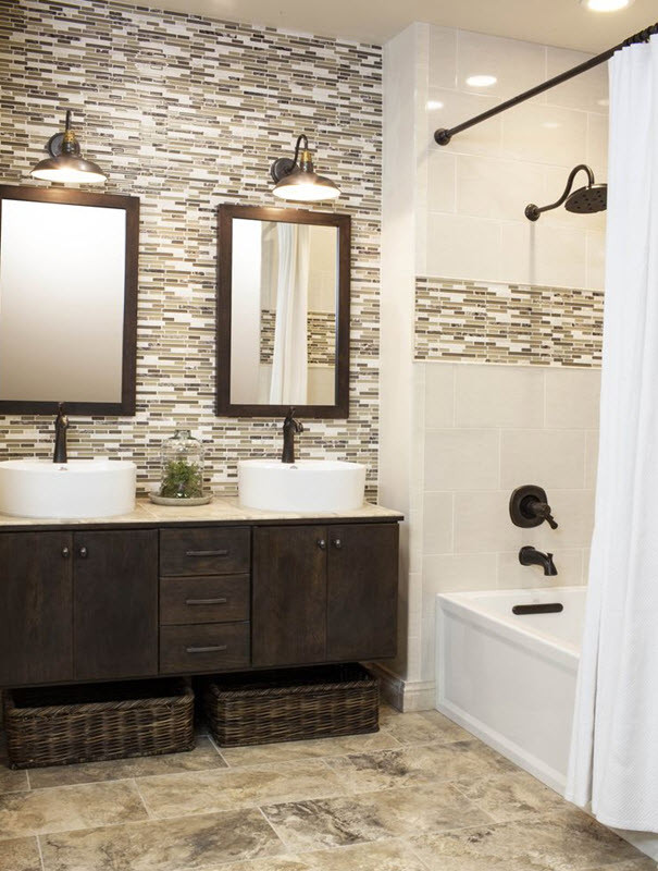 Mosaic Bathroom Tile
 40 brown mosaic bathroom tiles ideas and pictures