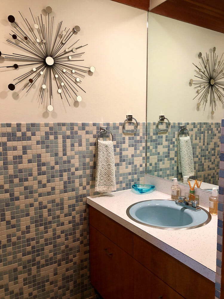 Mosaic Bathroom Tile
 Mosaic bathroom tiles 3 unique designs in Kim s 1962 house