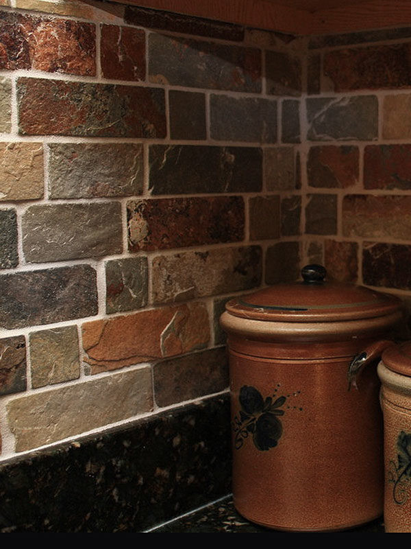 Mosaic Tile Backsplash Kitchen
 Rusty Brown Slate Mosaic Backsplash Tile For Traditional