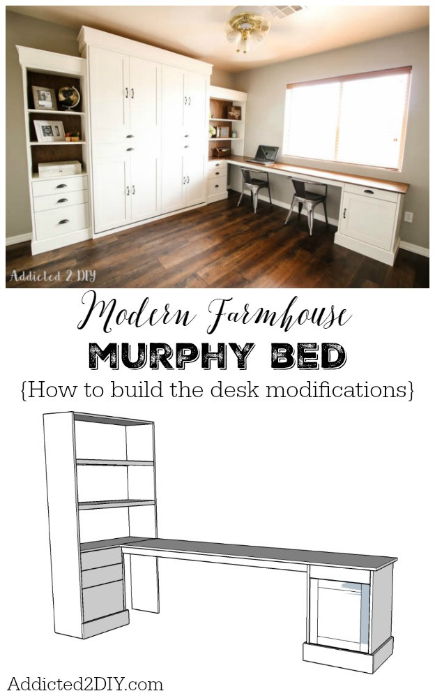 Murphy Bed DIY Plans
 DIY Modern Farmhouse Murphy Bed How To Build The Desk
