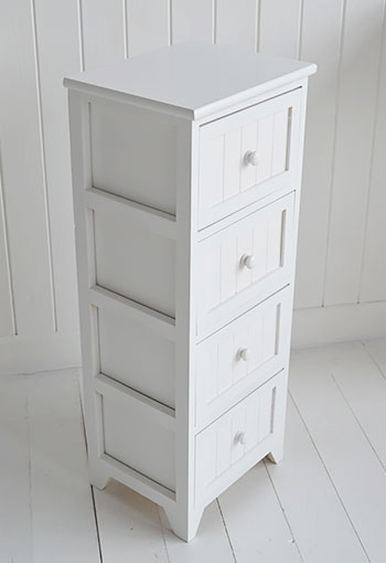 Narrow Bathroom Cabinet With Drawers
 Maine Narrow Freestanding Bathroom Cabinet with 4 drawers