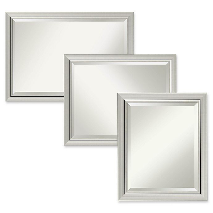 Narrow Bathroom Mirror
 Amanti Art Romano Narrow Bathroom Mirror in Silver