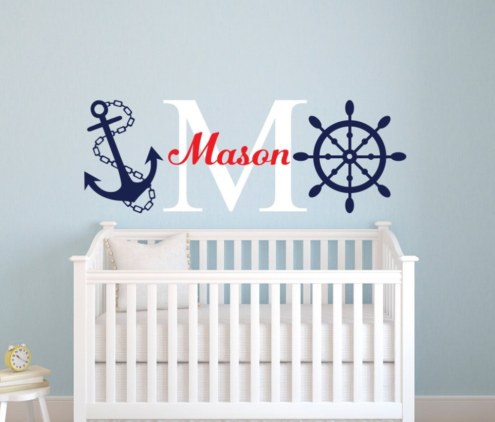 Nautical Baby Boy Room Decor
 Nautical 55x180cm Sailor Name Wall Sticker Personalized