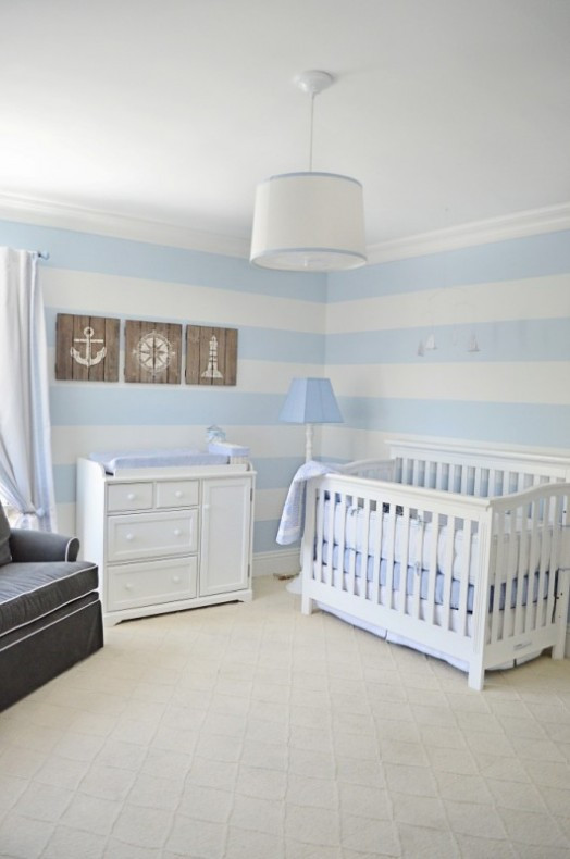 Nautical Baby Boy Room Decor
 Lovely Powder Blue And White Nautical Baby Boy’s Nursery