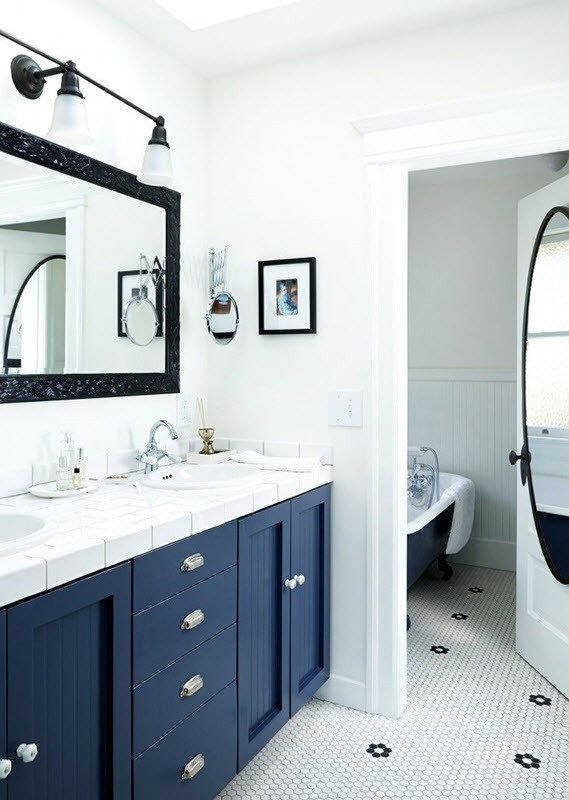 Navy Blue Bathroom Tiles
 37 navy blue bathroom floor tiles ideas and pictures 2019