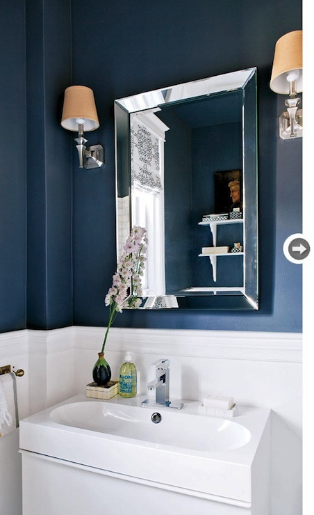 Navy Blue Bathroom Wall Decor
 Navy Blue Bathroom Contemporary bathroom Style at Home