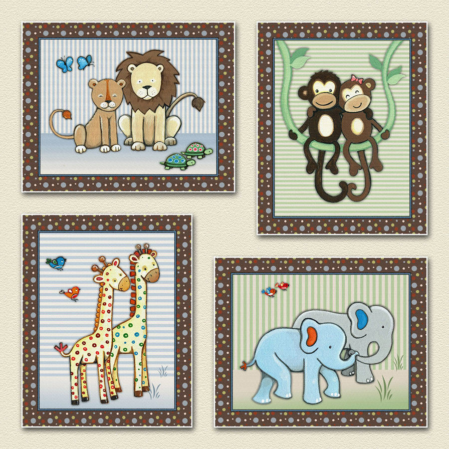 Noah Ark Baby Room Decor
 Noah s Ark Jungle Animals Nursery Baby Kids Wall Art