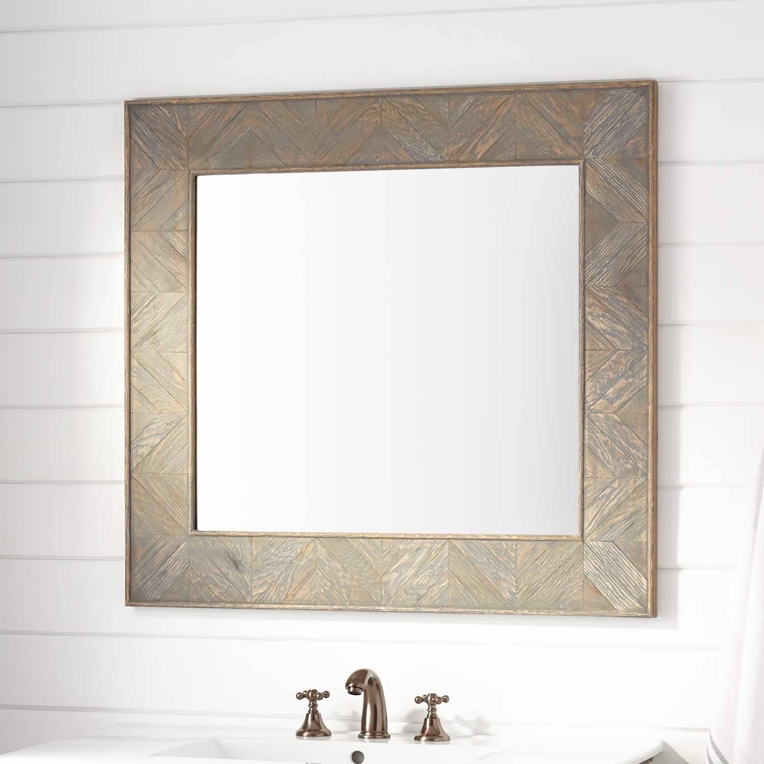 Oak Bathroom Mirror
 Garton Oak Vanity Mirror Gray Wash Oak Bathroom
