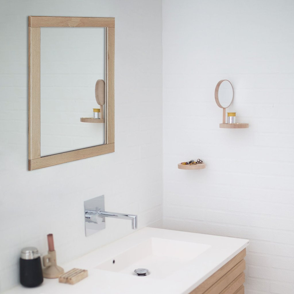 Oak Bathroom Mirror
 Contemporary Bathroom Mirror Oak Wood Ocean Range