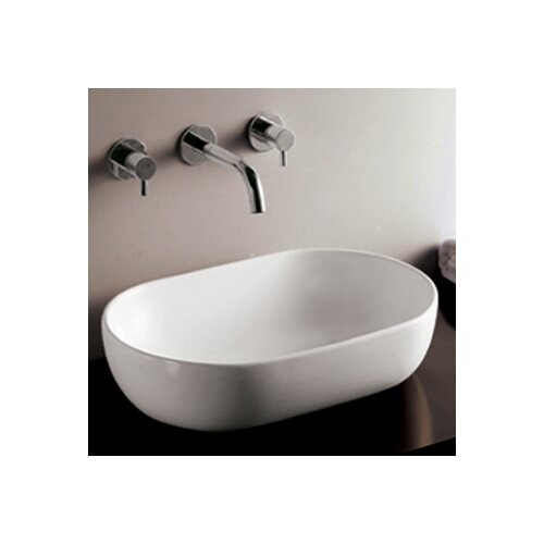 Offset Drain Bathroom Sink
 Whitehaus Collection Isabella Oval Bathroom Sink with