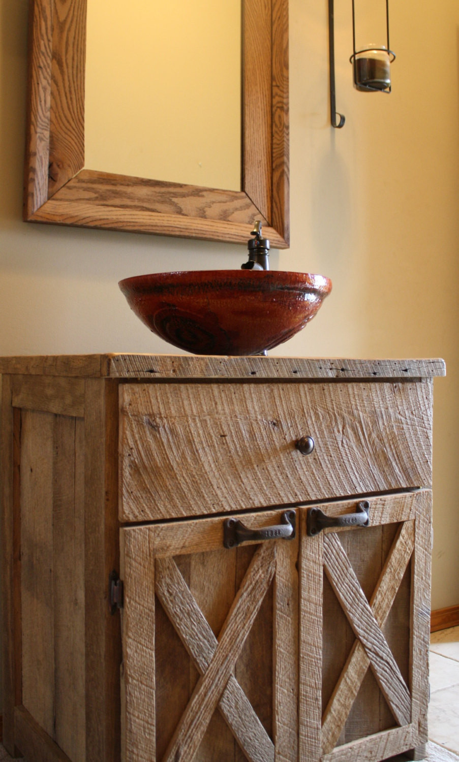Old Barn Wood Bathroom Vanity
 YOUR Custom Rustic Barn Wood Vanity or Cabinet by