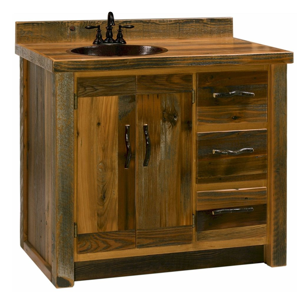 Old Barn Wood Bathroom Vanity
 Reclaimed Barn Wood Vanity Cabinet Recycled Wood Vanity