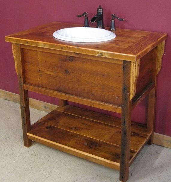Old Barn Wood Bathroom Vanity
 BarnWood Vanity Vintage Reclaimed Wood Wash Stand
