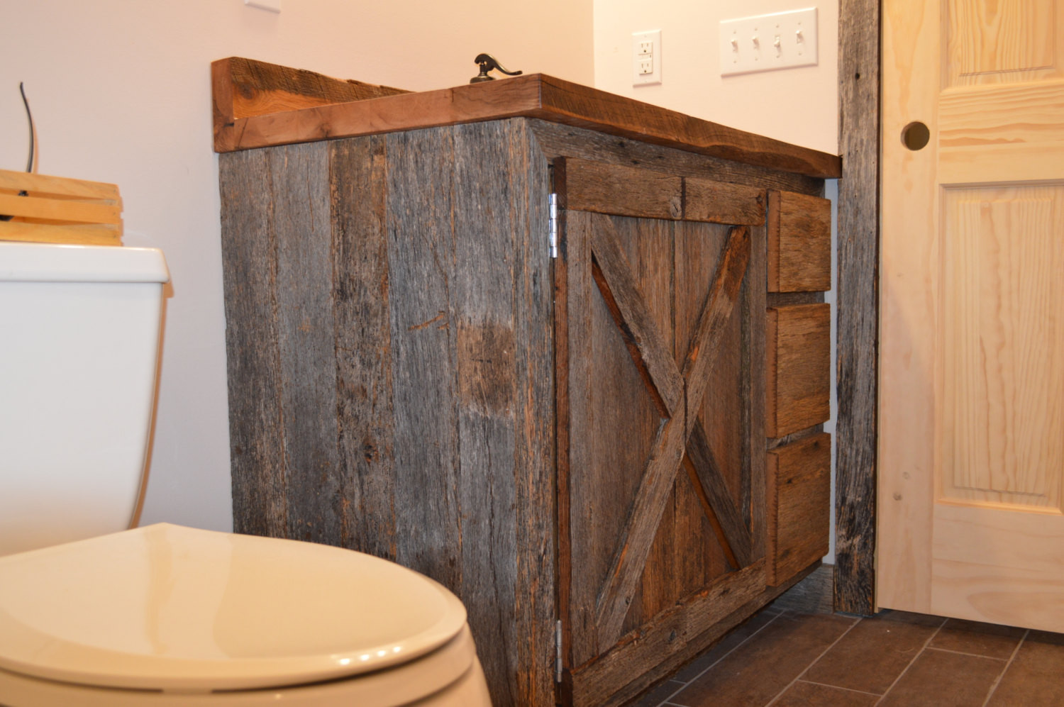 Old Barn Wood Bathroom Vanity
 Bathroom Vanity Rustic Reclaimed Barnwood by