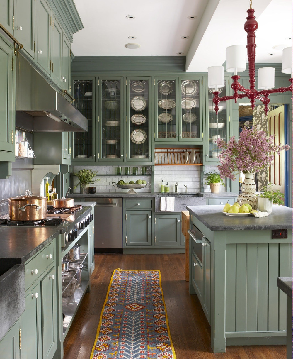 Olive Green Kitchen Walls
 copper and green kitchen Google Search in 2020