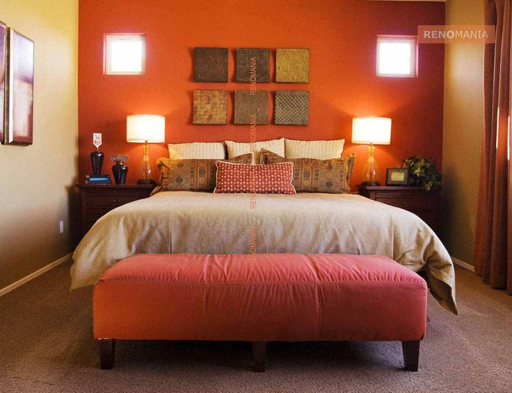 Orange Bedroom Wall
 56 best images about Colour at home Orange on Pinterest