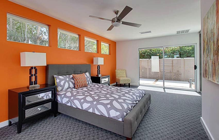 Orange Bedroom Wall
 Colors That Go With Orange Interior Design Ideas