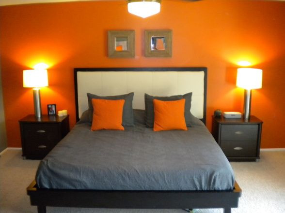 Orange Bedroom Wall
 373 best Decorating With Gray images on Pinterest