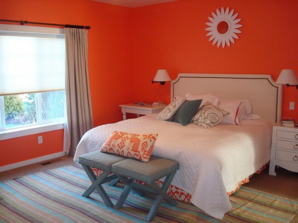Orange Bedroom Wall
 a bright orange bedroom… – Benjamin Moore Oakville The