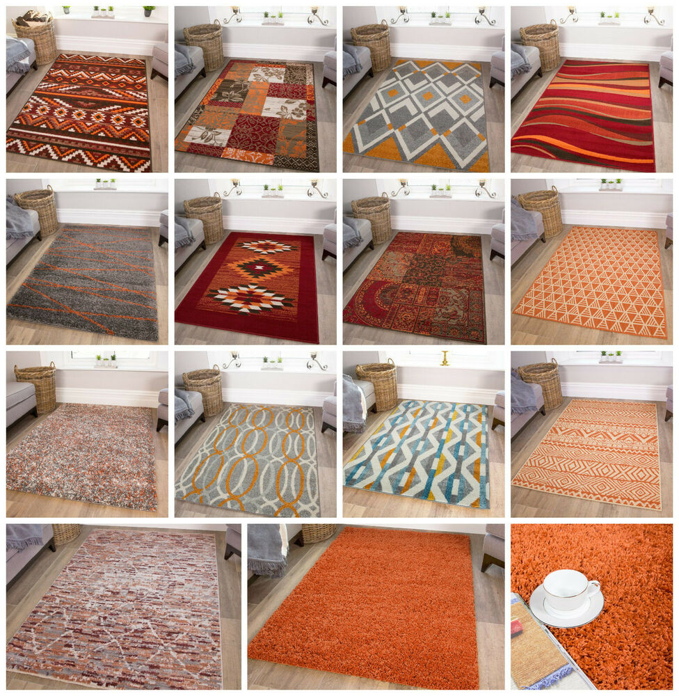 Orange Rugs For Living Room
 Modern Terracotta Orange Living Room Rugs Soft Small