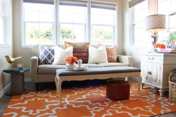 Orange Rugs For Living Room
 Geometric Area Rugs Make a Statement Without Saying a Word