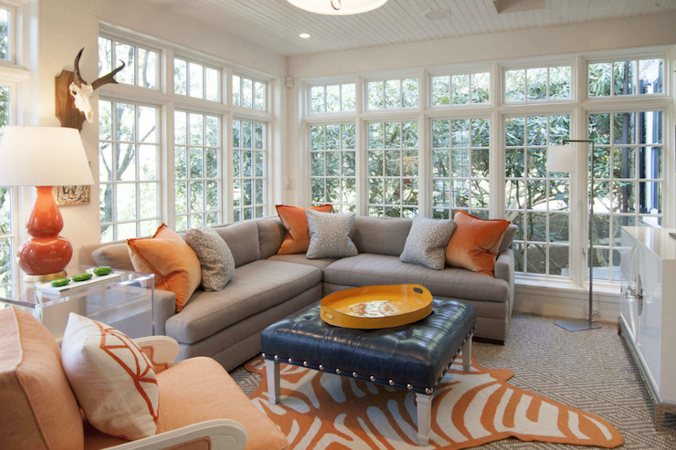 Orange Rugs For Living Room
 Gray and Orange Living Rooms Contemporary Living Room