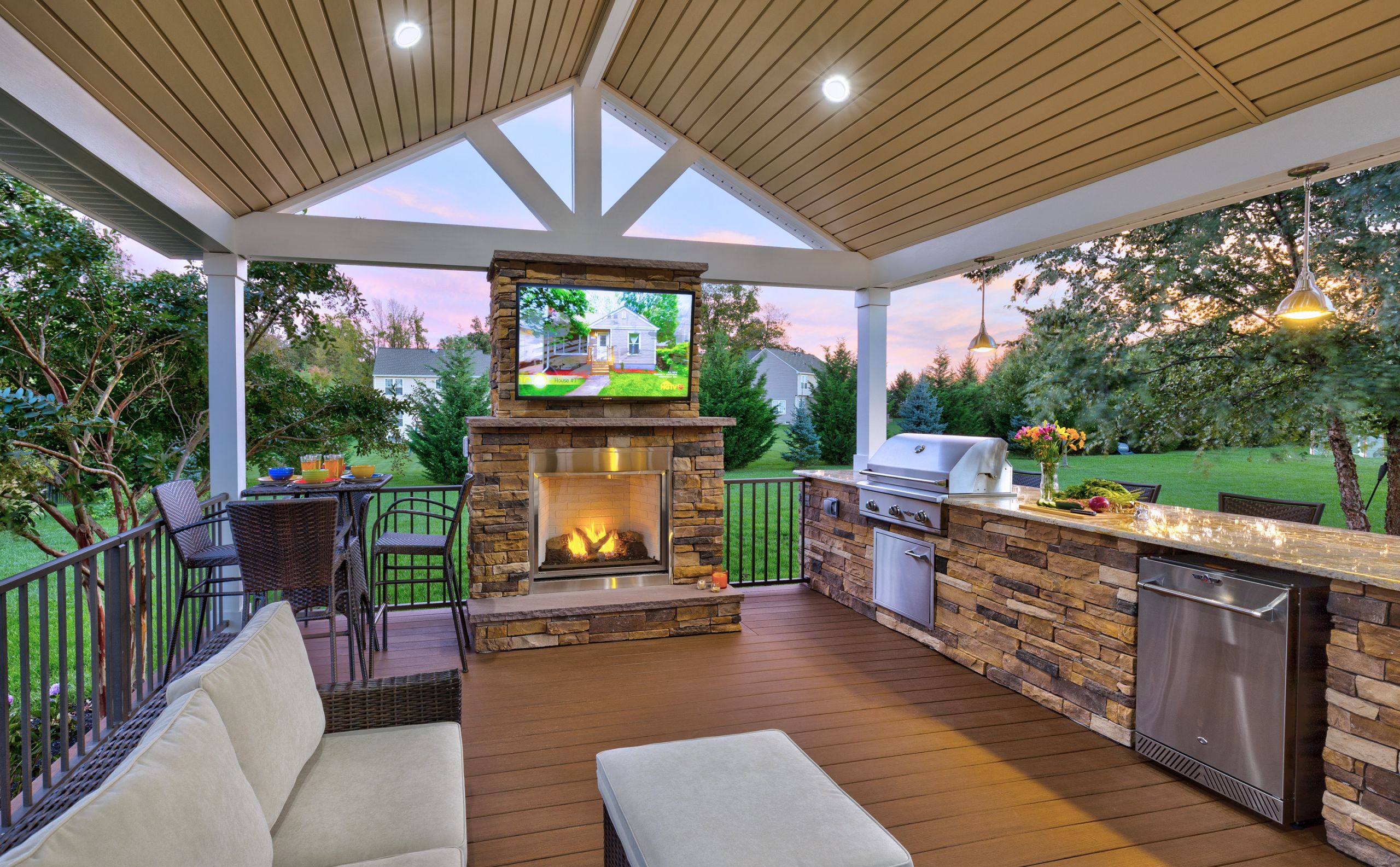 Outdoor Kitchen And Fireplace Ideas
 outdoor kitchen fireplace television or sound system