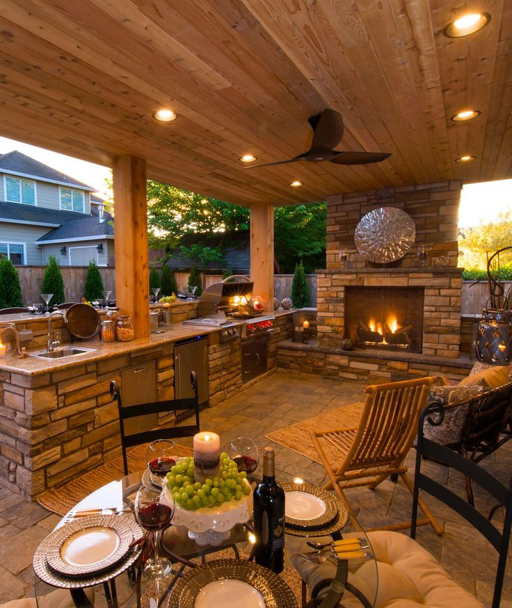 Outdoor Kitchen And Fireplace Ideas
 Best 25 Rustic outdoor fireplaces ideas on Pinterest
