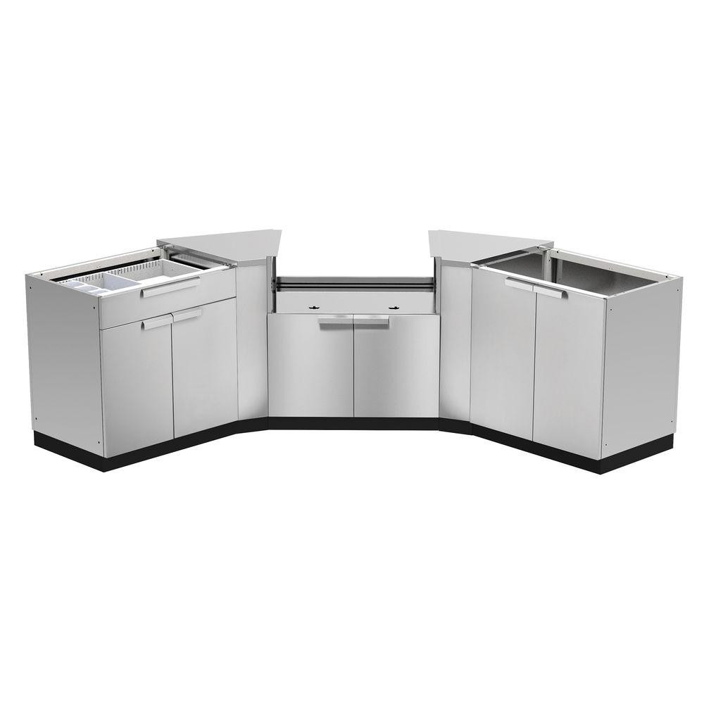 Outdoor Kitchen Cabinets Stainless Steel
 NewAge Products Stainless Steel Classic 5 Piece 86x36x86