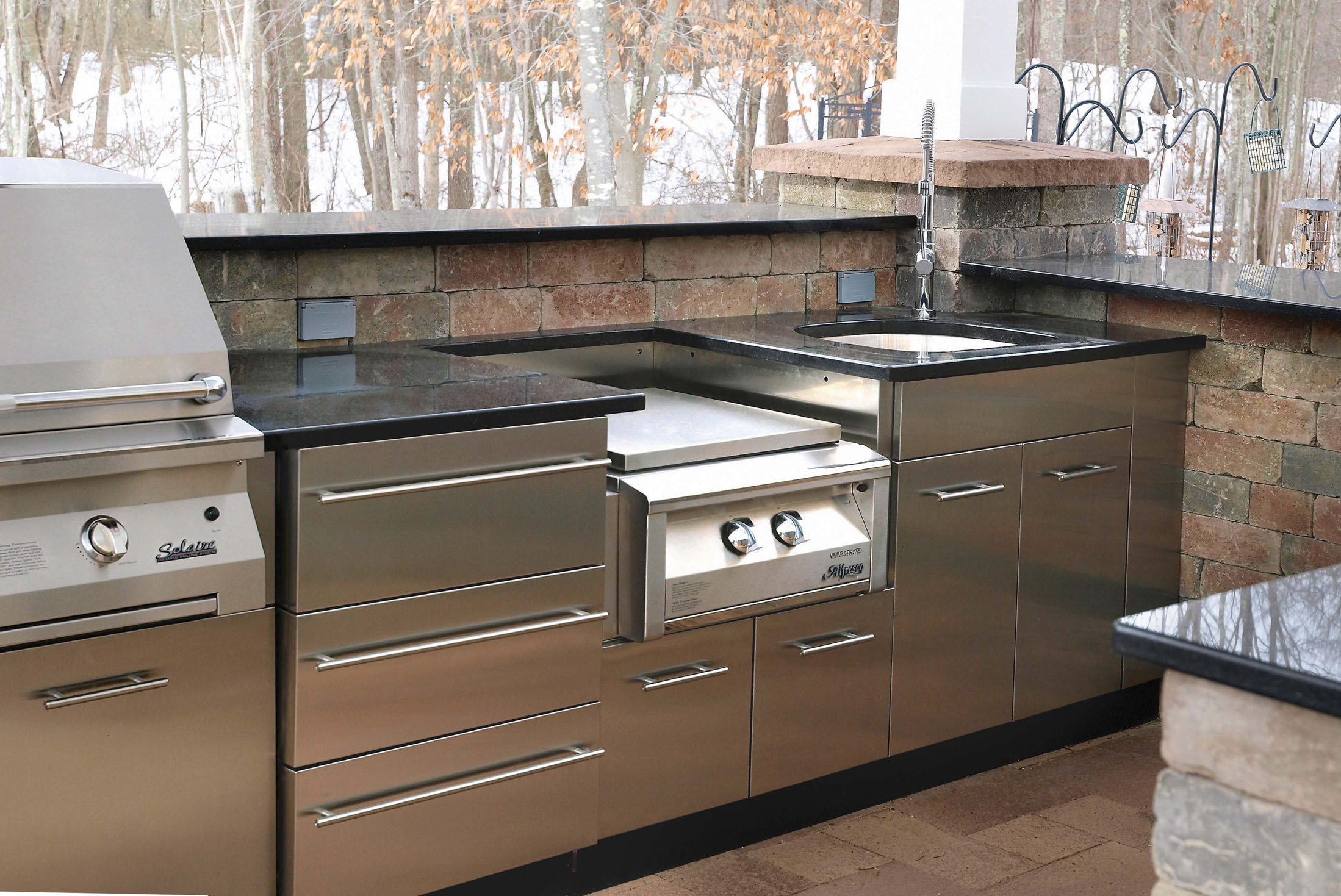 Outdoor Kitchen Cabinets Stainless Steel Lovely Outdoor Stainless Kitchen In Winter In Ct