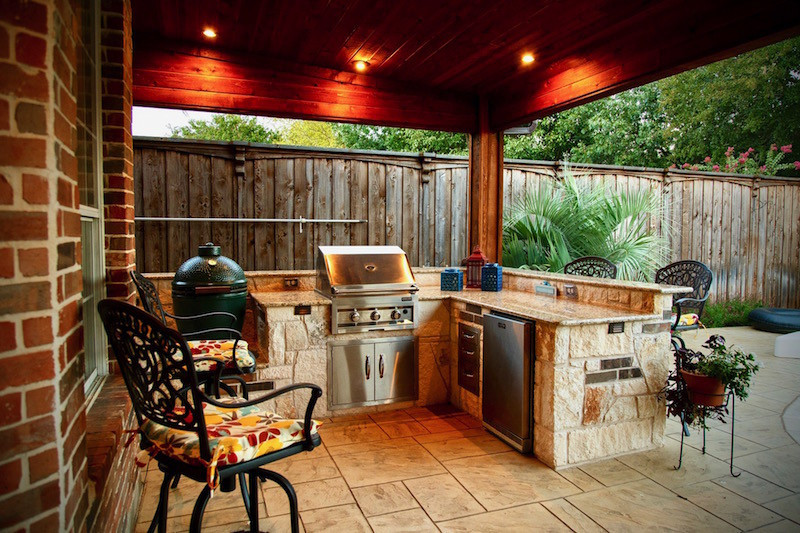 Outdoor Kitchen Charcoal Grill
 Kamado Style Charcoal Grills in Outdoor Kitchens Dallas