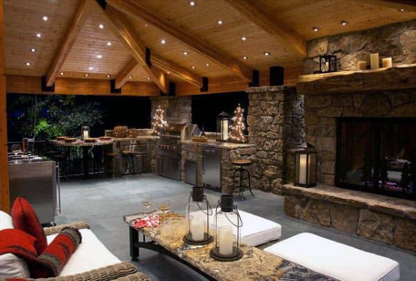 Outdoor Kitchen Designs With Fireplace
 Top 60 Best Outdoor Kitchen Ideas Chef Inspired Backyard
