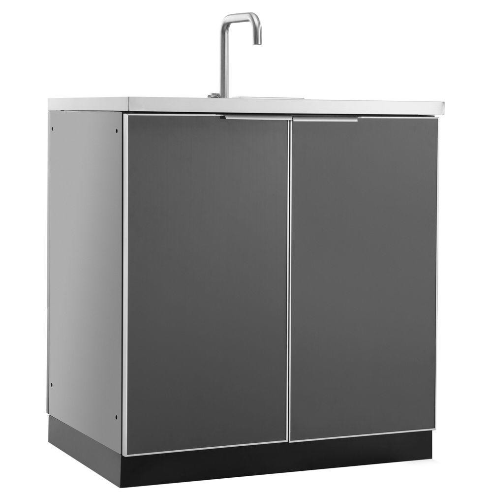 Outdoor Kitchen Sink And Cabinet
 NewAge Products Aluminum Slate 32 in Sink 32x35x24 in