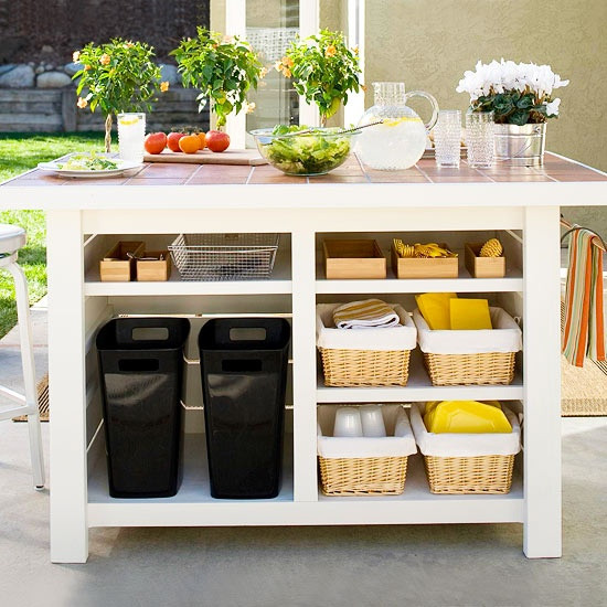 Outdoor Kitchen Storage
 Functional Outdoor Kitchen Four Generations e Roof
