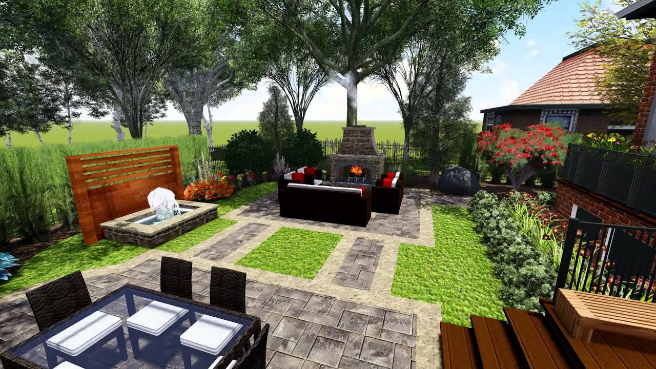Outdoor Landscape Backyard
 Proland Landscape Design Concept small backyard