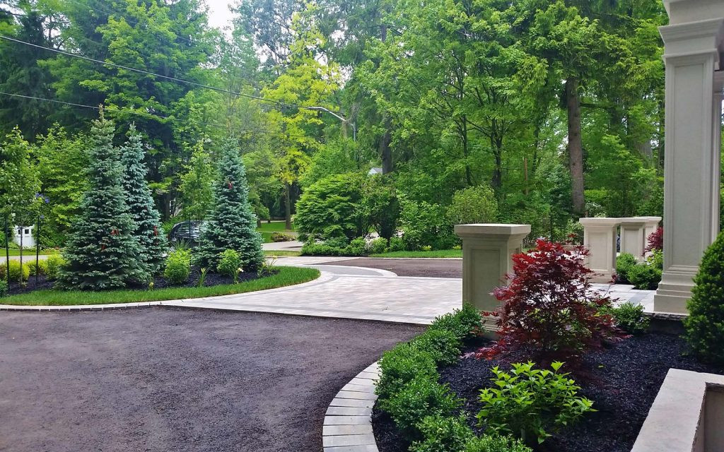Outdoor Landscape Driveway
 Circular Driveway Landscaping Design in Oakville to the