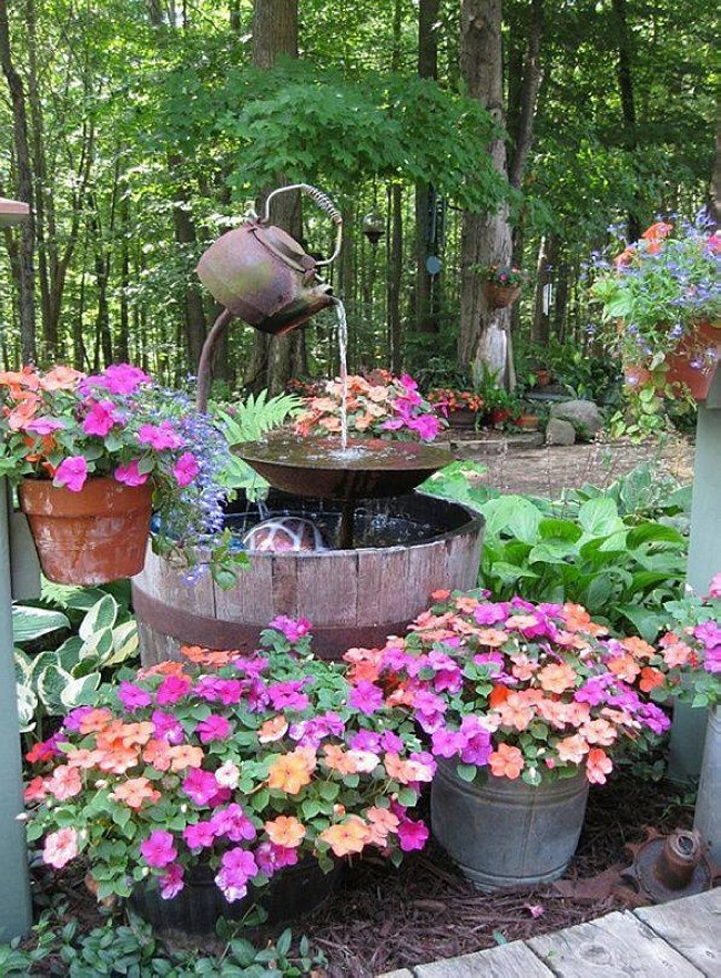 Outdoor Landscape Ideas
 Upcycled Garden Fountain Ideas