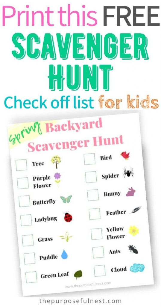 Outdoor Scavenger Hunt For Kids
 Free Printable Spring Scavenger Hunt For Kids