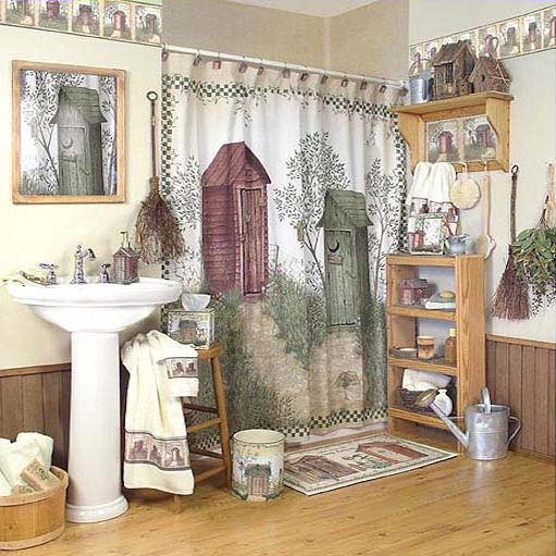 Outhouse Bathroom Decor
 Outhouse Shower Curtain