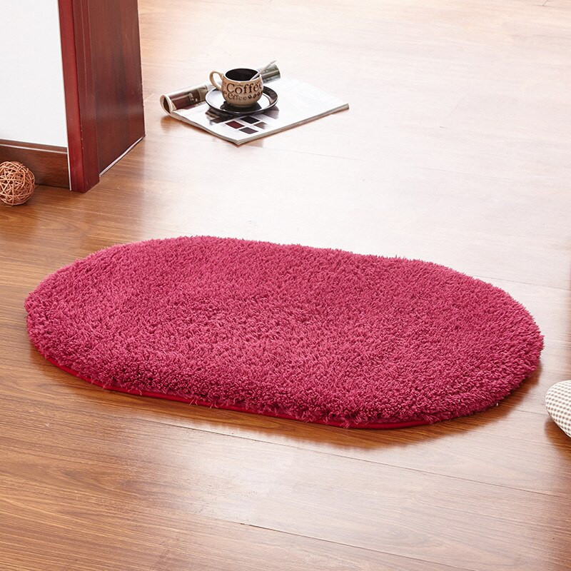 Oval Rugs For Living Room
 Valanorean Red wine Color Oval Rug Carpet Living Room