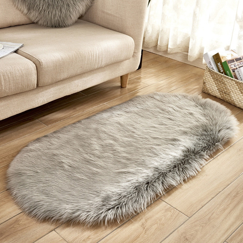 Oval Rugs For Living Room
 Oval Shaped Fur Rugs For Living Room Bathroom Plush