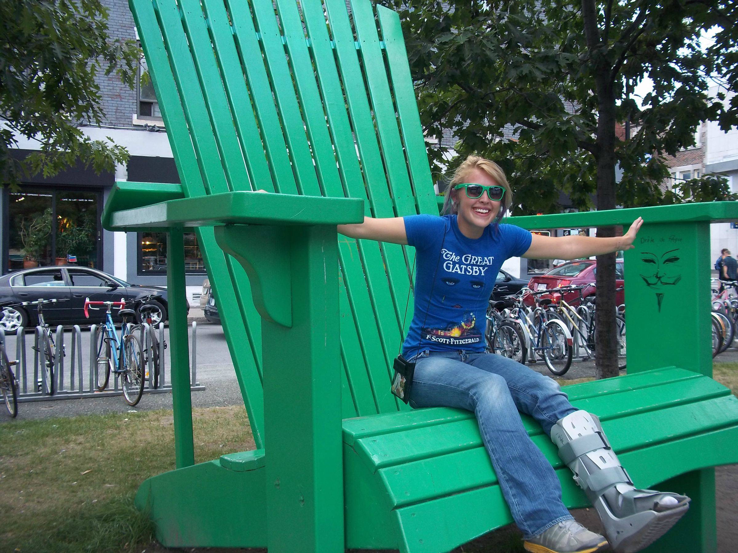 Oversized Kids Chair
 Montreal has cool giant Adirondack chairs mildlyinteresting