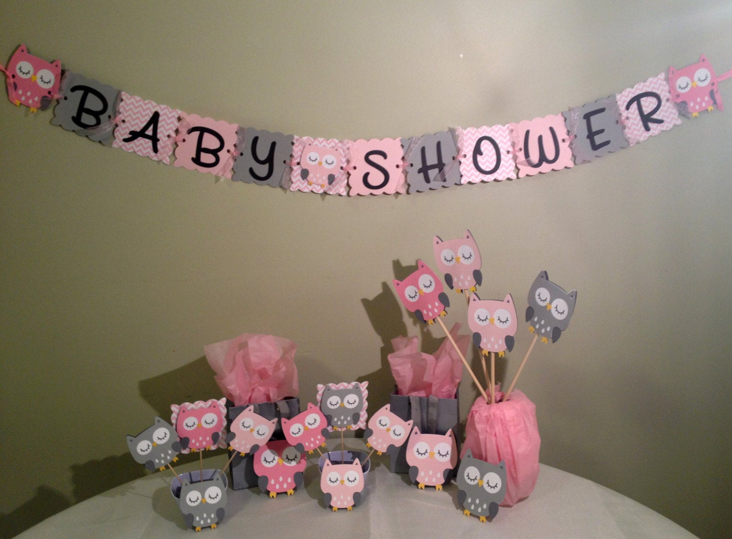 Owl Baby Shower Decor
 Owl Baby Shower Decorations Package Owl Baby Shower Pink